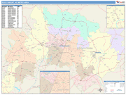 Rocky Mount Metro Area Wall Map Color Cast Style